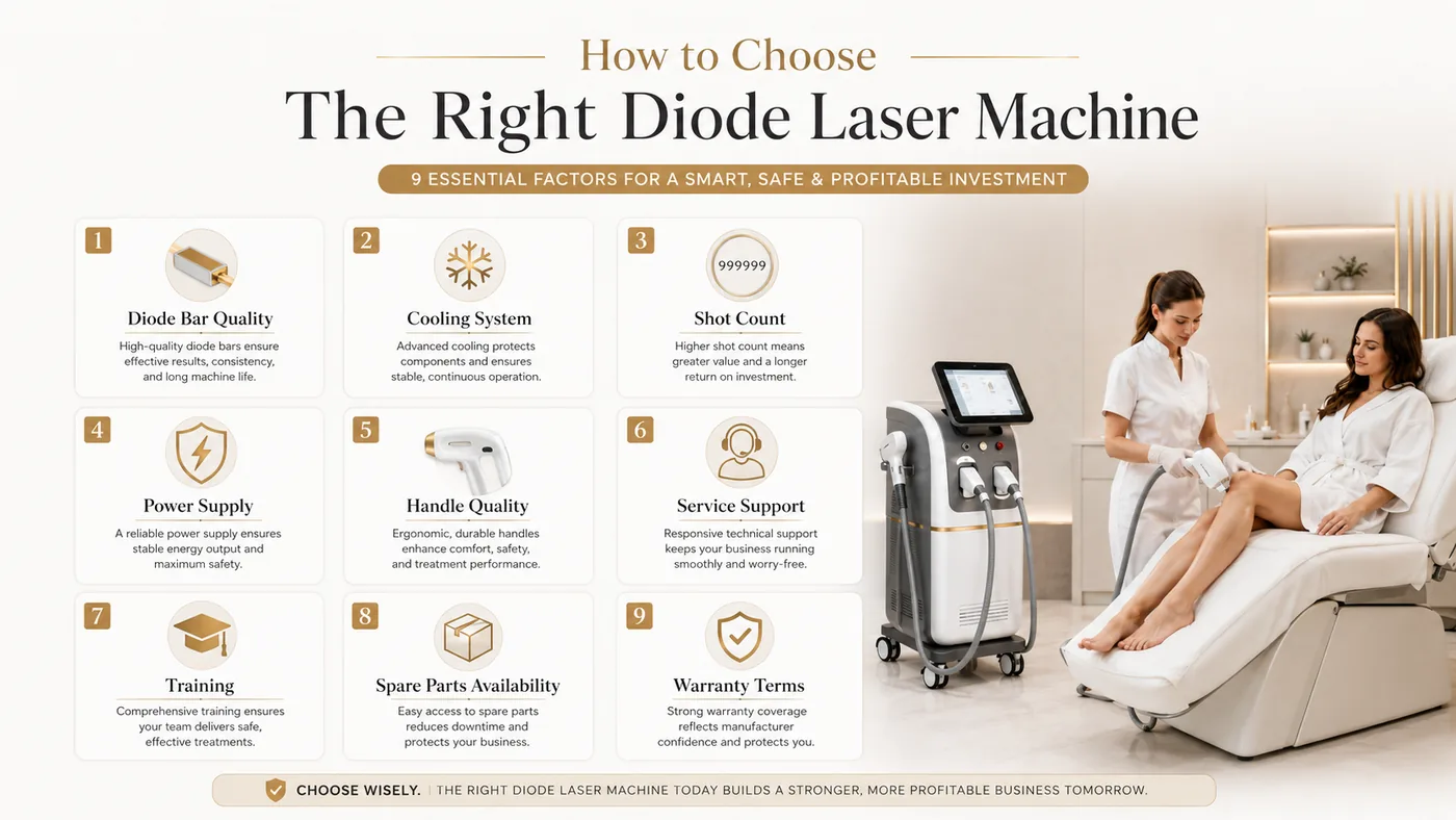 How to choose the right diode laser machine checklist infographic