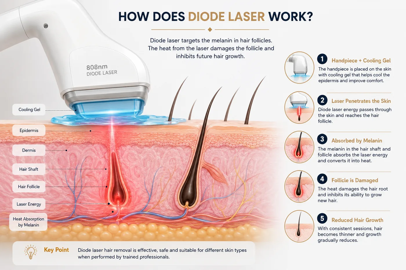 Diode laser working infographic